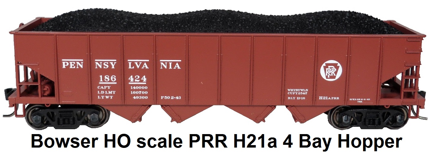 Bowser HO scale PRR H21a Circle Keystone 4 Bay Hopper Car