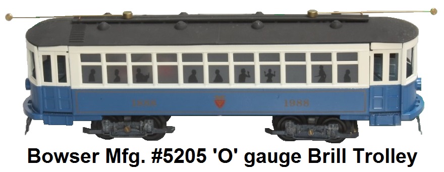Bowser #5205 'O' gauge Brill Trolley
