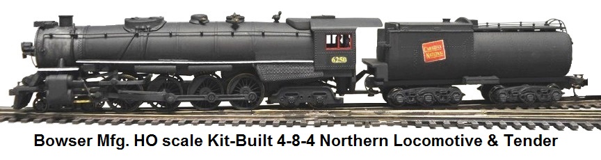 Bowser HO scale kit-built 4-8-4 Northern Loco & Tender