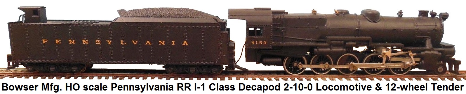 Bowser HO scale PRR I-1 Class ecapod 2-10-0 Loco & 12-wheel Tender